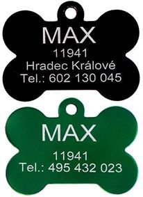 Zprostředkujeme výrobu  gravírovaných štítků - Visačka, jmenovka pro Vašeho psího miláčka, Ostrava, Střední 4